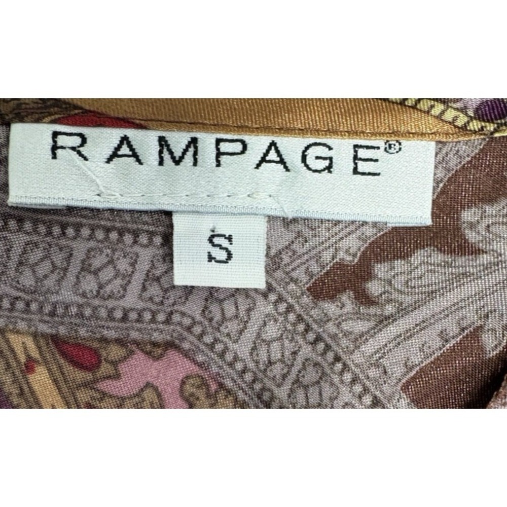 Vtg Rampage Womens S Paisley Halter Top Purple Gold Lace Open Back Y2K Coquette - Picture 5 of 11